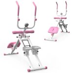 Stepper et entra�neur abdominal pliable - rncyn - rose + blanc - abs + caoutchouc + acier - 140x40x126 ...