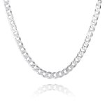 Chane en argent sterling 925 - sterll - 60cm - gourmette - hypoallergnique - fermoir mousqueton