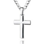Sterll homme collier argent sterling 925 pendentif croix en 60cm coffret cadeau ensemble pour hommes