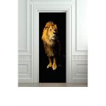 Stickers 3d porte poster lion animal art papier peint porte trompe loeil pour salon chambre décoration ... Stickers 3d porte poster lion animal art papier peint porte trompe loeil pour salon chambre décoration ...