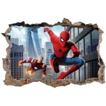 Stickers muraux 3d - marque - spider man et iron man - 90x60 cm - couleurs vives - décoration enfant Stickers muraux 3d - marque - spider man et iron man - 90x60 cm - couleurs vives - décoration enfant