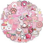 Stickers - kawaii - 50 pcs - pvc - vinyl impermable - autocollants aesthetic - mixte enfant