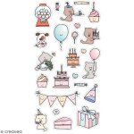 Stickers - artemio - so cute fte - 24 autocollants 3d - multicolore - mixte
