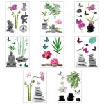 Sticker - atmosphera - zen - 50x70 cm - gris et rose - d�coration murale contemporaine
