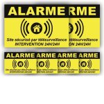 Stickers autocollants - anj - alarme maison - lot x6 - plastification anti uv - garantie 5 ans