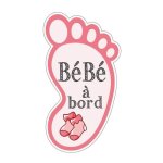 Sticker bebe a bord petit pied fille j0126