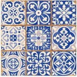Stickers carrelage pvc autocollants 15x15cm imperm�ables - 20 pi�ces d�cor mural adh�sifs - rev�tement ...