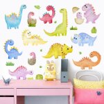 Stickers dinosaure cactus d�corations murales pour salle de classe de maternelle d�corations murales ...