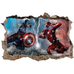 Stickers mural - captain américa - iron man - 3d - 60x40cm - décoration enfant Stickers mural - captain américa - iron man - 3d - 60x40cm - décoration enfant