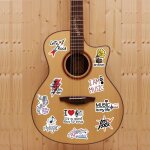 Stickers - lettres adhesives autocollant de guitare musicale assortiment de 50 pices autocollant style ...