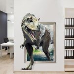 Sticker mural 3d - dinosaure - pvc - dcoration enfant - facile  poser - non toxique