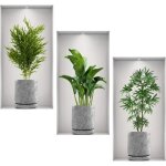 Stickers muraux - 3d - vase et verdure - d�coration contemporaine - autocollant facile � utiliser