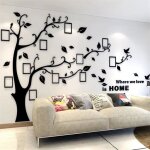 Stickers muraux arbre 3d - vetobiol - 100x138 cm - noir - effet 3d r�aliste - acrylique - amovible