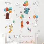 Stickers muraux enfants - stickers chambre bebe animaux raton laveur renard nuage souris �l�phant lapin1pcs?30 ...