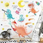 Stickers muraux enfant gar�on autocollant mural dinosaures dr�lesd�co murale pour les chambres de b�b� ...