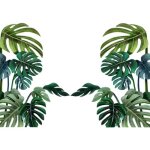 Sticker mural - tropical - feuilles de palmier - 2 pi�ces - 30 x 90 cm - d�coration murale contemporaine ...