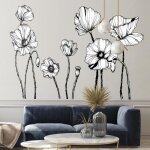 Stickers muraux - non spécifié - coquelicots - noir - décoration contemporaine - 90 cm Stickers muraux - non spécifié - coquelicots - noir - décoration contemporaine - 90 cm