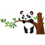Sticker mural - panda - pvc - 31x57 cm - d�coration murale - facile � appliquer