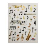Stickers notes et instruments de musique - dorures - 18 cm