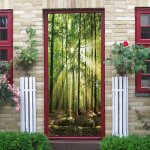 Stickers porte 3d trompe loeil autocollant de porte interieure arbre vert forêt paysage ensoleillé mural ... Stickers porte 3d trompe loeil autocollant de porte interieure arbre vert forêt paysage ensoleillé mural ...