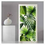 Sticker de porte feuilles vertes de plantes tropicales 77x200cm trompe loeil autocollants de porte papier ... Sticker de porte feuilles vertes de plantes tropicales 77x200cm trompe loeil autocollants de porte papier ...