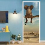 Stickers porte trompe loeil effet 3d poster de porte papier peint porte muraux int�rieure par autocollants ...