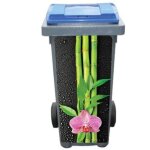Stickers poubelle d�co orchid�e bambous dimensi. . .