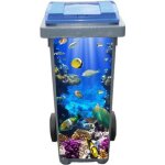 Stickers poubelle d�co poissons tropicaux - poubelle:39x84cm