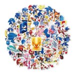 Stickers sonic 50pcs / lot autocollant anneau super hros bleu animal dessin anim jouet enfant cadeau ...