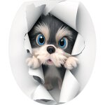 Sticker wc - stickers - abattant de wc chat - vinyl blanc - r�sistant aux uv - pose facile