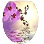 Sticker wc - orchidées - vinyl blanc - résistant uv - pose facile - senlève sans trace Sticker wc - orchidées - vinyl blanc - résistant uv - pose facile - senlève sans trace