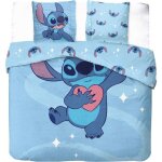 Stitch amoureux - lilo et stitch - parure de lit 2 personnes - housse de couette 240x220 cm + 2 taies ...