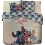 Stitch et angel - disney - parure de lit 2 personnes - housse de couette 240x220 cm + 2 taies - 65x65 ...