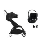 Stokke - poussette duo yoyo3 noir cadre noir + cloud t plus sepia black