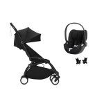 Stokke - poussette duo yoyo3 noir cadre noir + cloud t sepia black