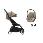 Stokke - poussette duo yoyo3 taupe cadre noir + cloud t plus cozy beige