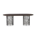 Stone table de salle à manger 100x220cm noir marron. Stone table de salle à manger 100x220cm noir marron.