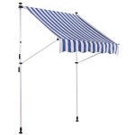 Store auvent  pince westerly - clp - blanc / bleu - 350x120 cm - toile hydrofuge et anti - uv
