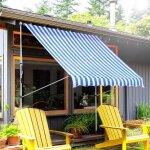 Store banne � bras articul�s r�glable en hauteur 200 x 150 cm bleu maisentiel
