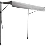 Store banne pour balcon chene 2 × 12m - toile grise et structure grise Store banne pour balcon chene 2 × 12m - toile grise et structure grise