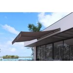 Adro - store banne manuel 3x25 m taupe polyester Adro - store banne manuel 3x25 m taupe polyester