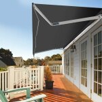Store banne gris ext�rieur anti - uv polyester 100% fen�tre terrasse 35 x 3 m canop�e parasol pont manuel ...