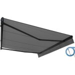 Store banne manuel monobloc 4x3 m gris sans coffre - structure grise anthracite - easy ombrazur