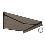 Store banne manuel monobloc 4x3 m taupe sans coffre - structure grise anthracite - easy ombrazur