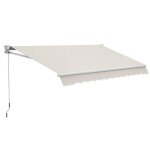 Store banne manuel - outsunny - r�tractable - manivelle imperm�able et anti - uv - aluminium et polyester ...