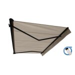 Store banne motoris� semi coffre 5x3 m taupe - structure grise anthracite - cover ombrazur