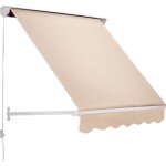 Store banne manuel - outsunny - inclinaison r�glable aluminium protection terrasse - polyester - 70x180cm ...