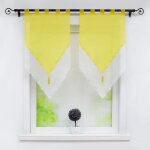 Store bateau romain - joyswahl - 45x90cm - voilage transparent - double couche - jaune