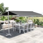 Store double pente manuel r�tractable inclinaison r�glable acier �poxy blanc polyester imperm�abilis� ...