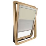 Store duo (2 en 1) compatible velux  - toile beige / plisse blanche - tailles 14 306 m06